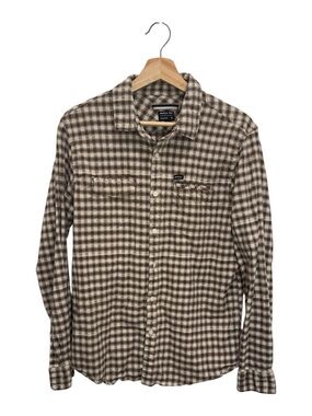 RVCA Plaid Flannel Shirt M Brown Grunge Skater Workwear Orig $90